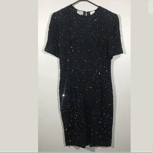 Stenay Vintage Black Sequin Beaded Dress